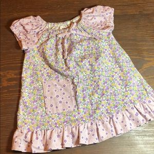 Handmade purple floral pocket dress